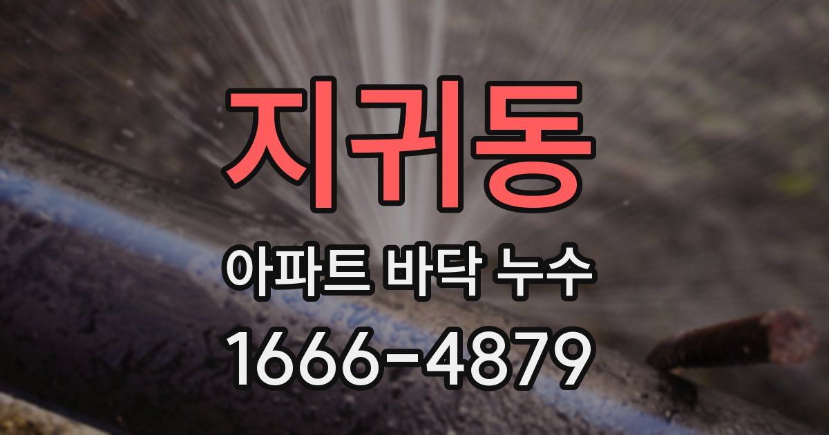 지귀동 아파트 바닥 누수