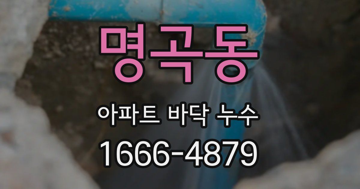 명곡동 아파트 바닥 누수