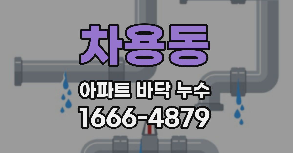 차용동 아파트 바닥 누수