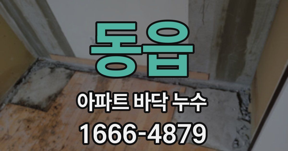 동읍 아파트 바닥 누수