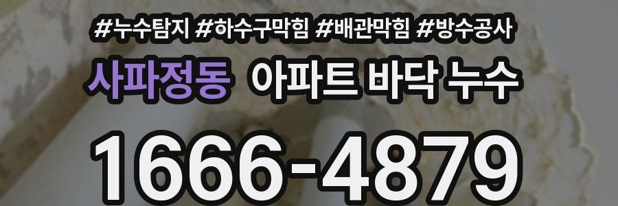 사파정동 아파트 바닥 누수