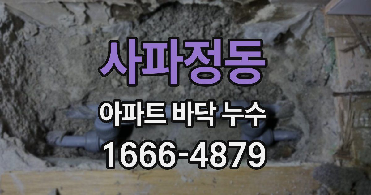 사파정동 아파트 바닥 누수