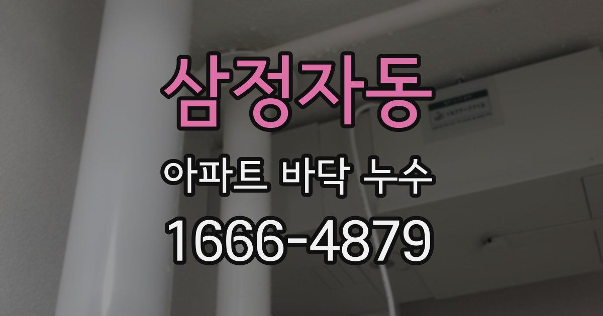 삼정자동 아파트 바닥 누수