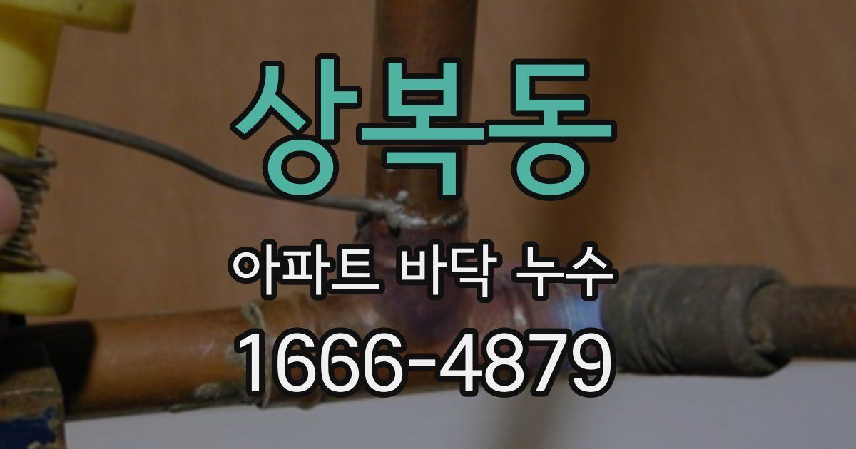 상복동 아파트 바닥 누수