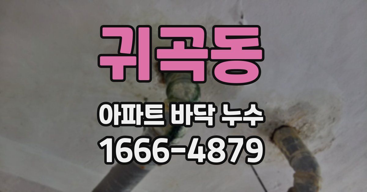 귀곡동 아파트 바닥 누수