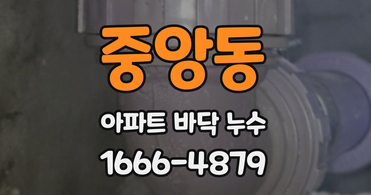 중앙동 아파트 바닥 누수