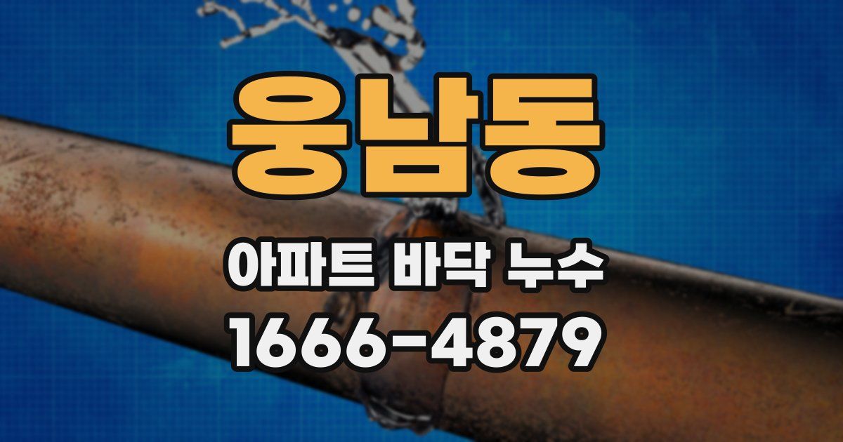 웅남동 아파트 바닥 누수