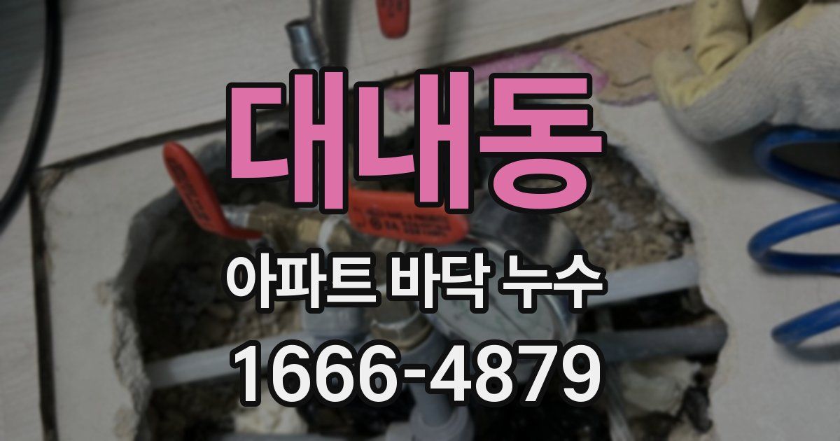 대내동 아파트 바닥 누수