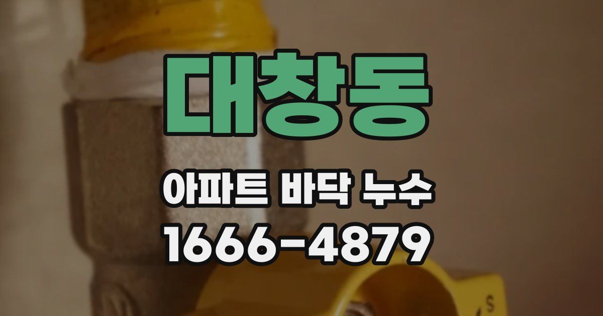대창동 아파트 바닥 누수