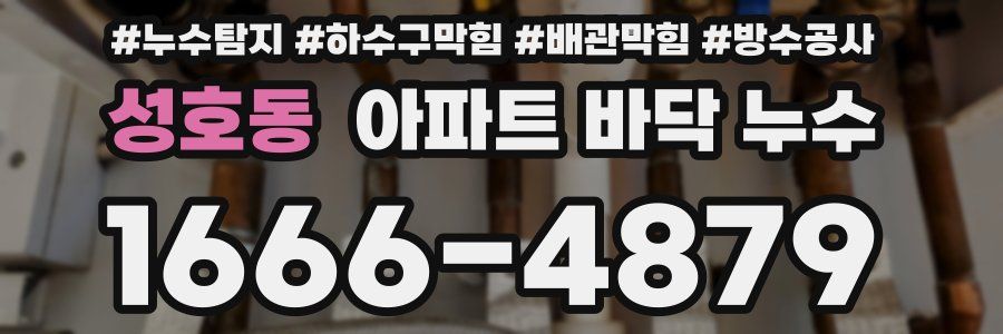 성호동 아파트 바닥 누수