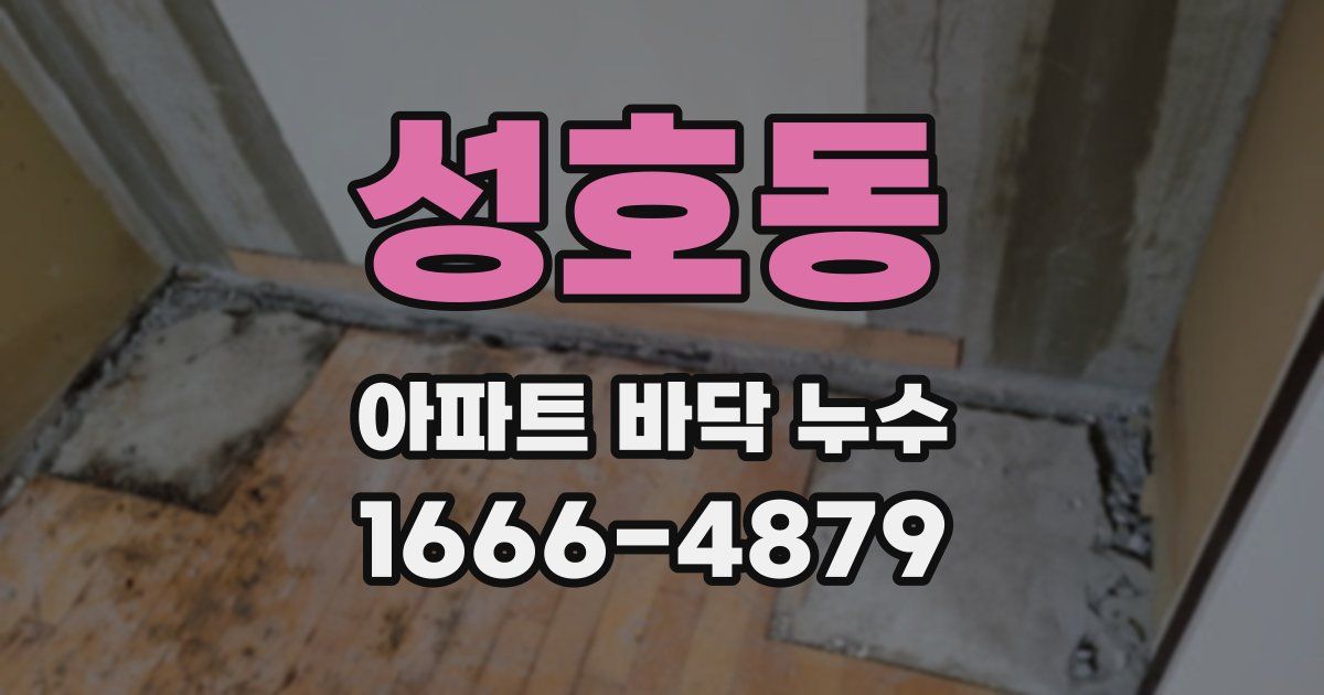 성호동 아파트 바닥 누수