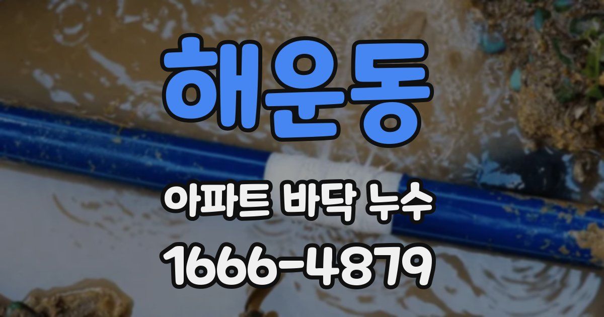 해운동 아파트 바닥 누수