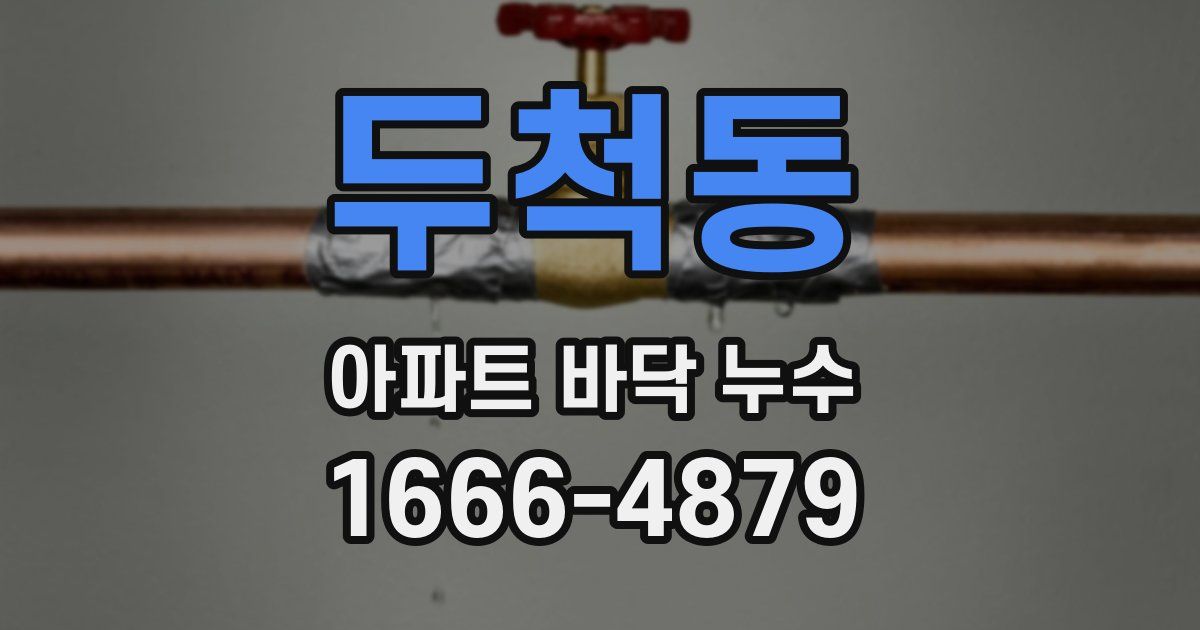 두척동 아파트 바닥 누수
