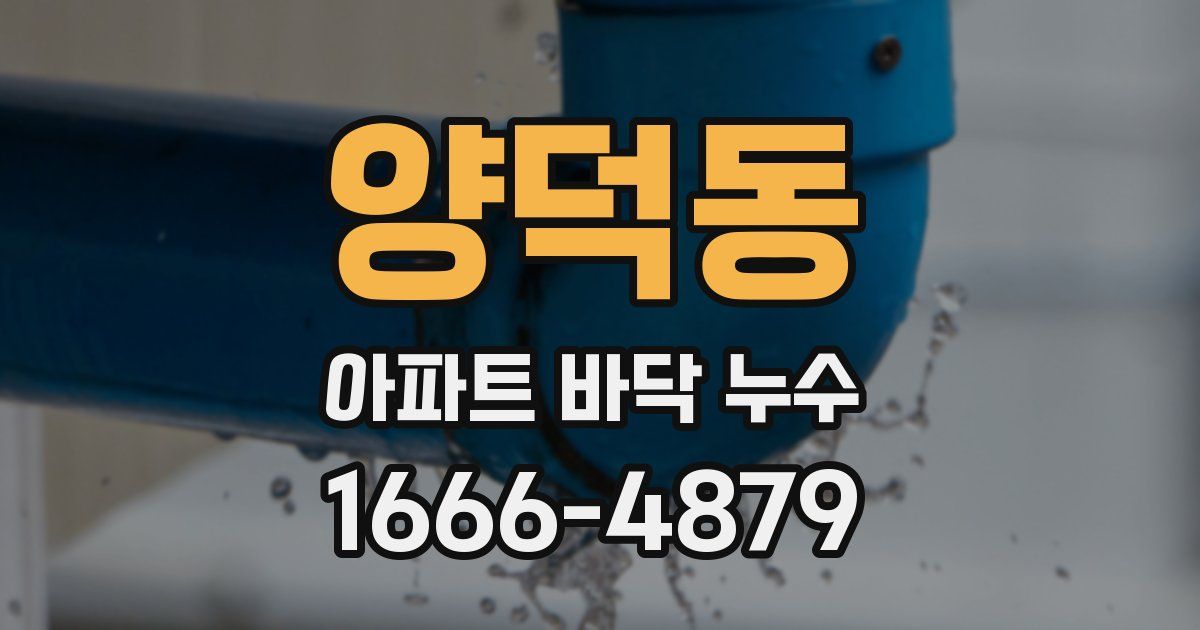 양덕동 아파트 바닥 누수