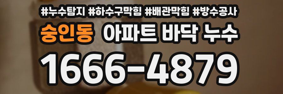 숭인동 아파트 바닥 누수
