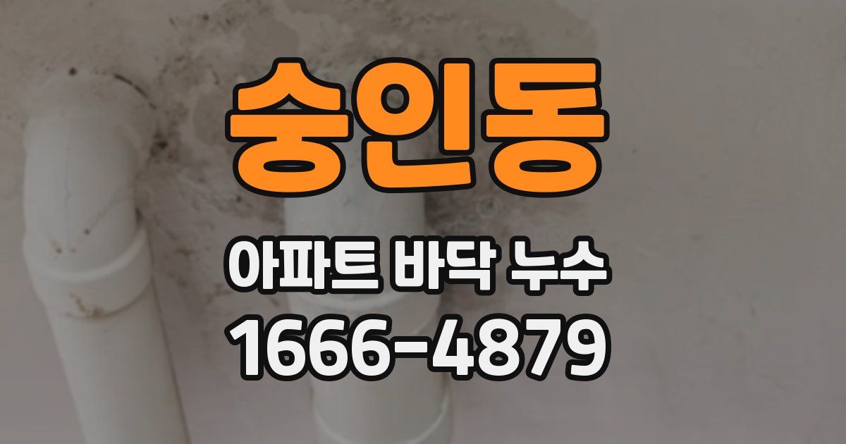 숭인동 아파트 바닥 누수