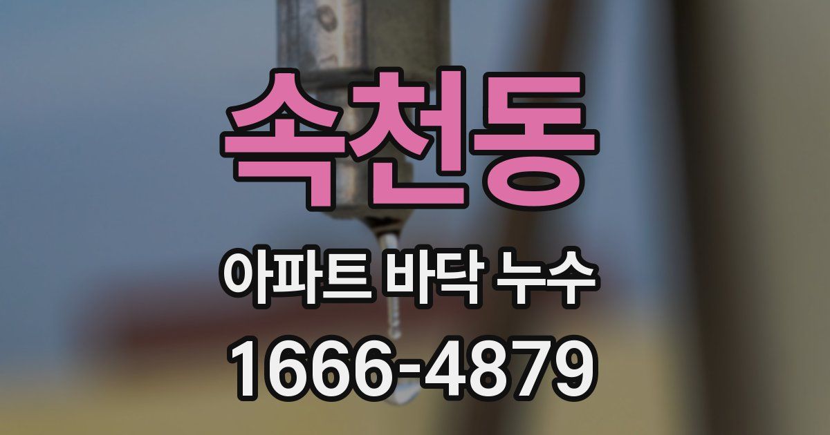 속천동 아파트 바닥 누수