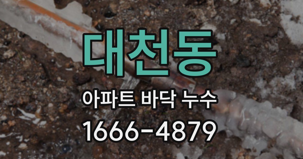 대천동 아파트 바닥 누수