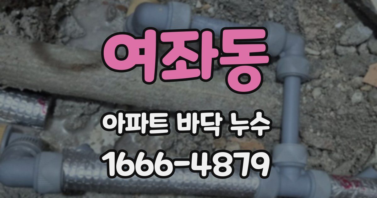 여좌동 아파트 바닥 누수