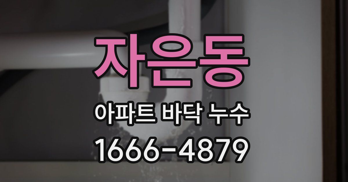 자은동 아파트 바닥 누수