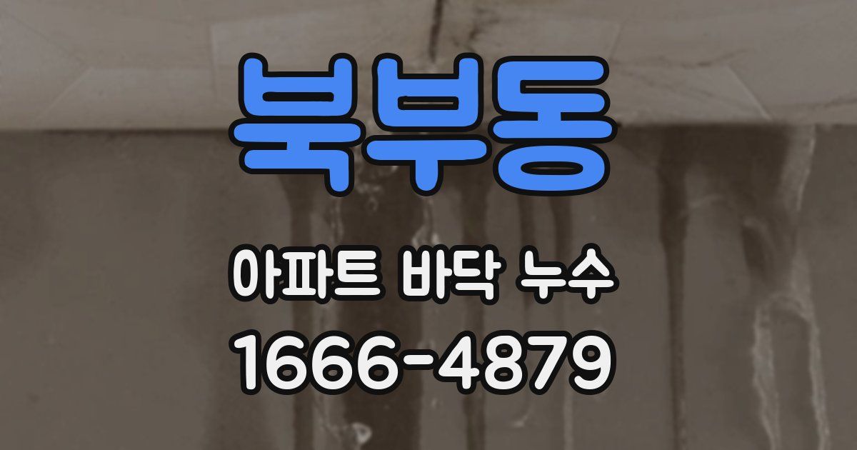 북부동 아파트 바닥 누수
