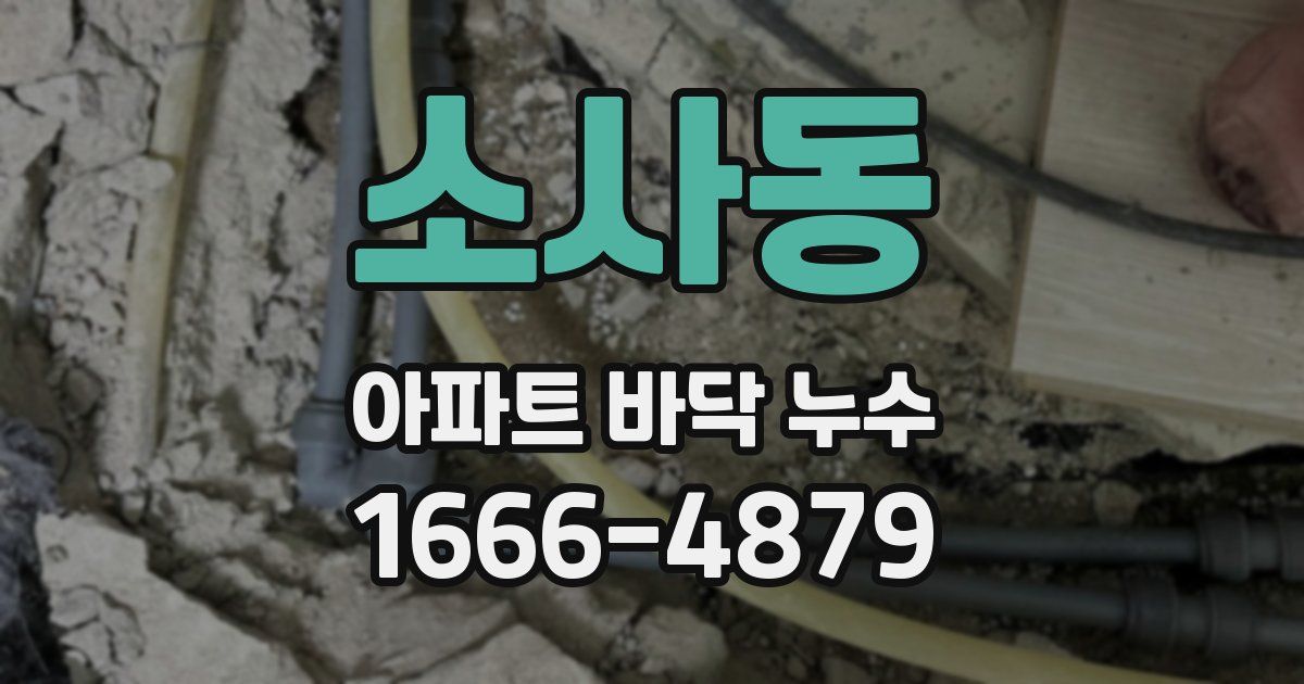 소사동 아파트 바닥 누수