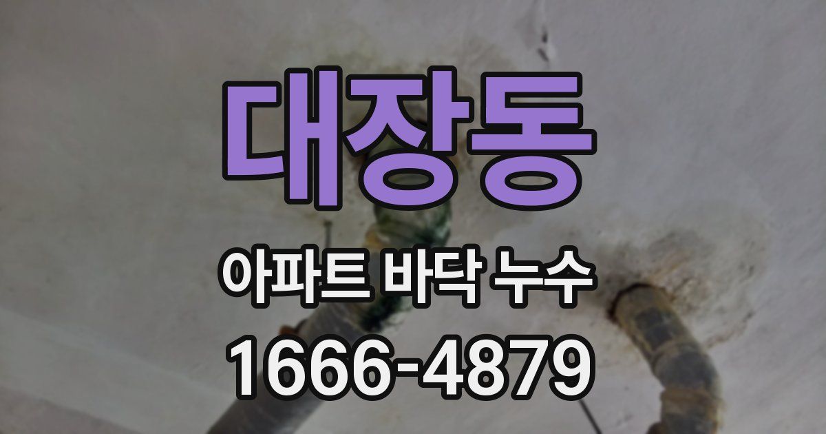 대장동 아파트 바닥 누수