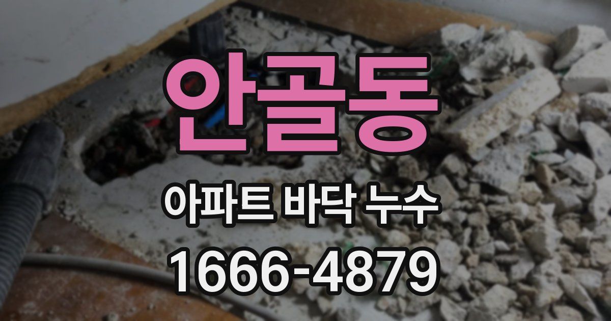 안골동 아파트 바닥 누수