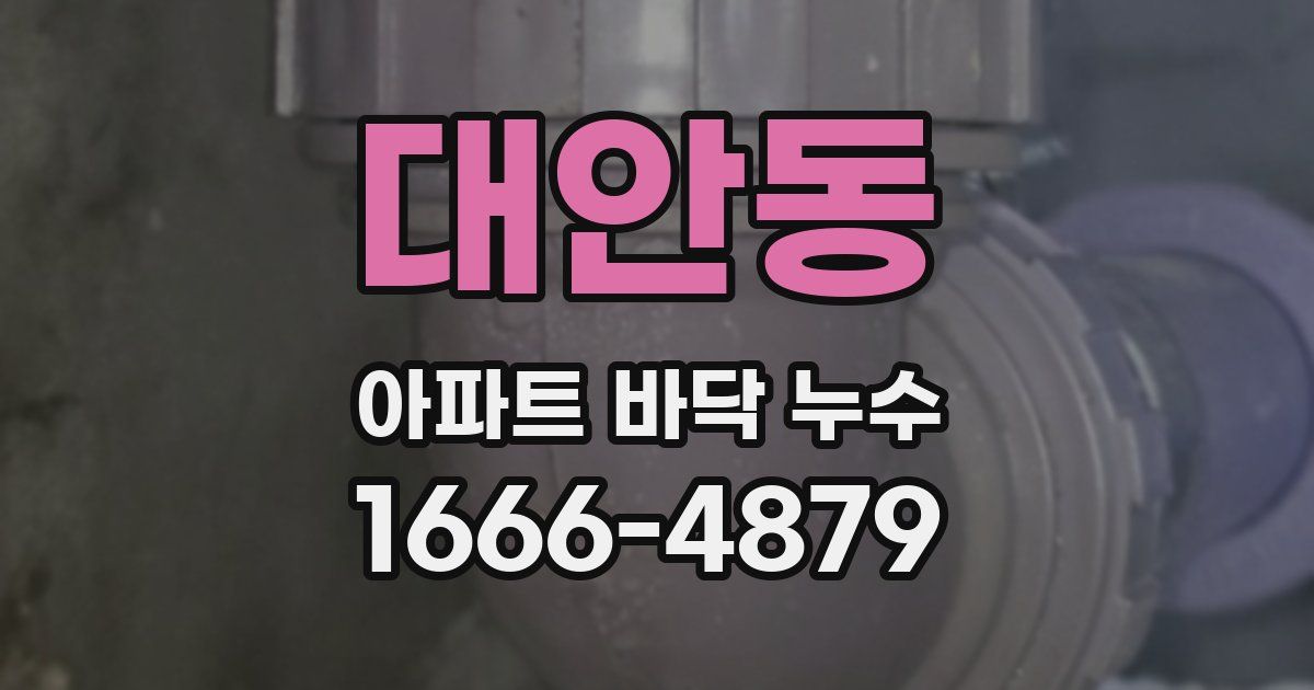 대안동 아파트 바닥 누수