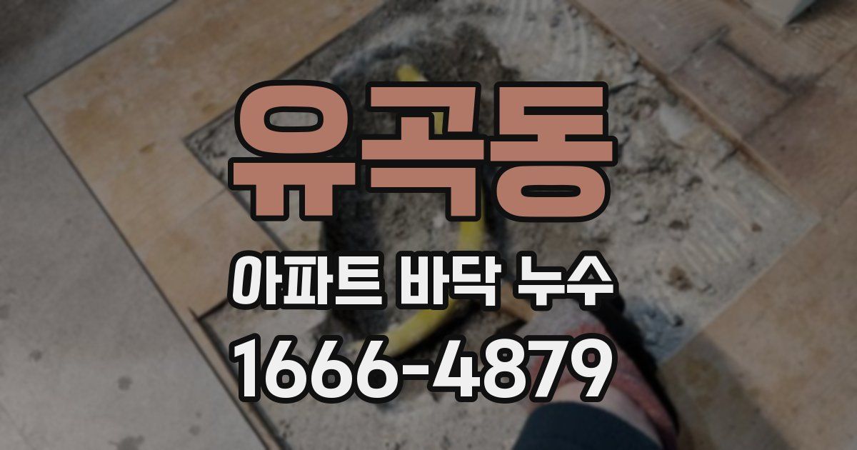 유곡동 아파트 바닥 누수