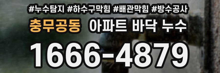 충무공동 아파트 바닥 누수