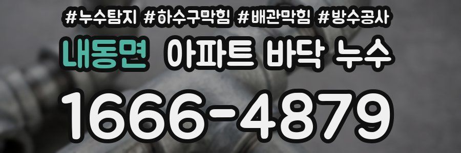내동면 아파트 바닥 누수