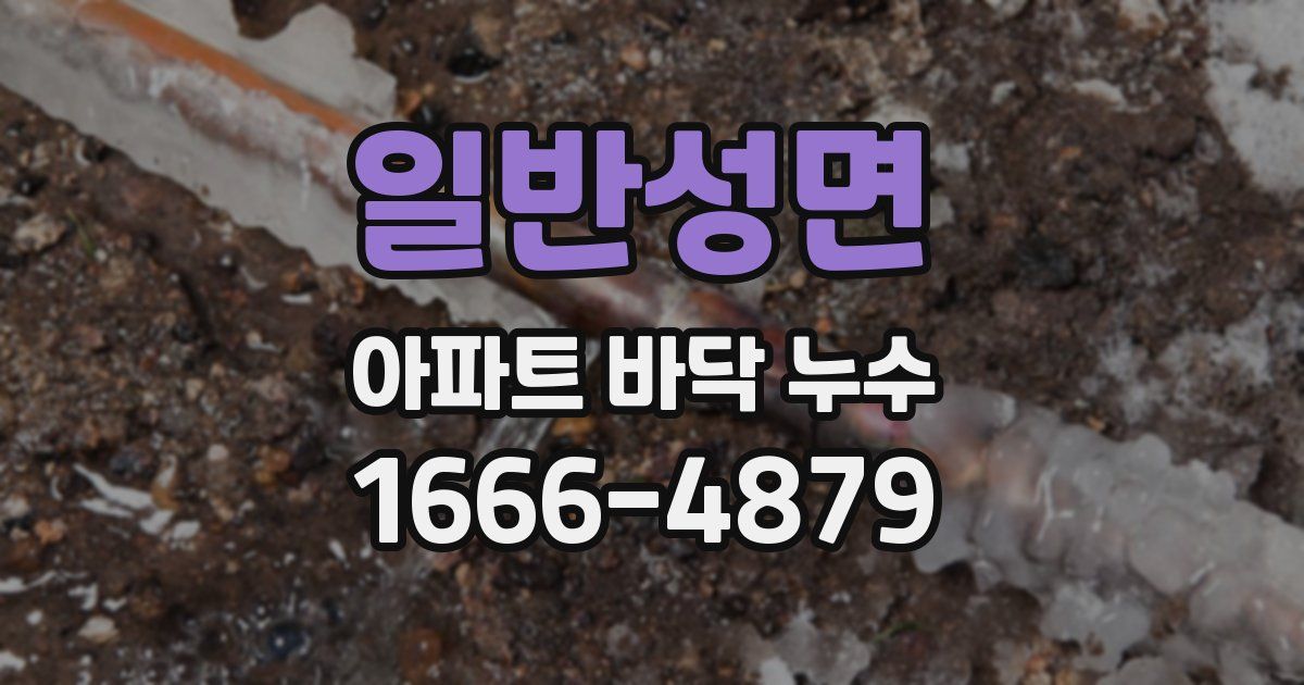 일반성면 아파트 바닥 누수