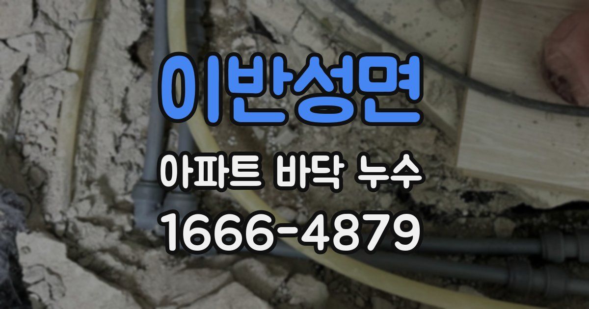 이반성면 아파트 바닥 누수