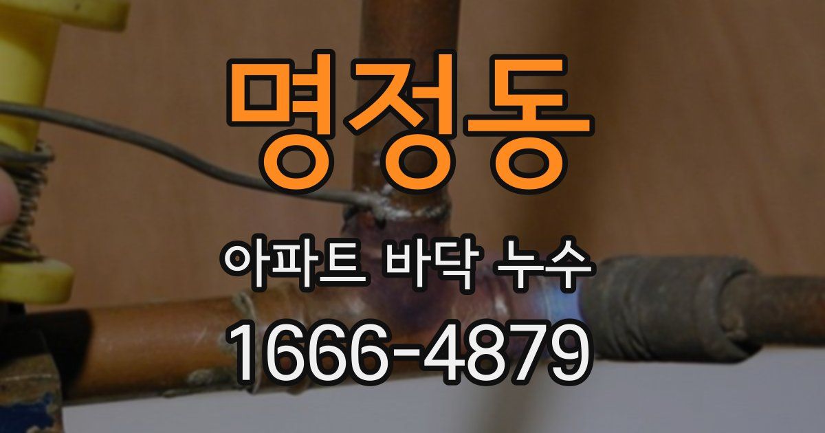명정동 아파트 바닥 누수