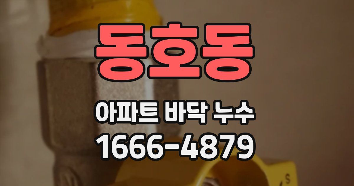 동호동 아파트 바닥 누수