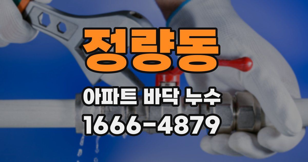 정량동 아파트 바닥 누수