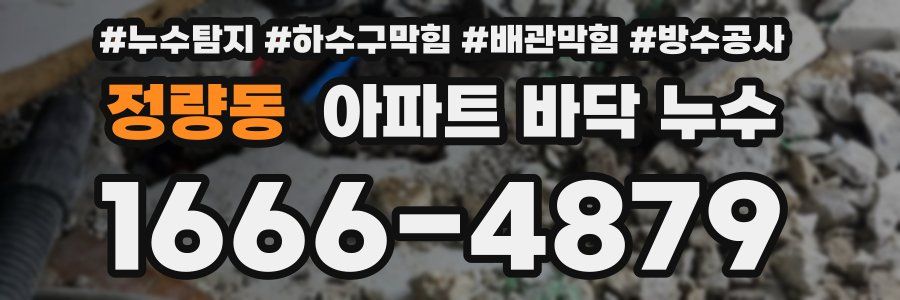 정량동 아파트 바닥 누수