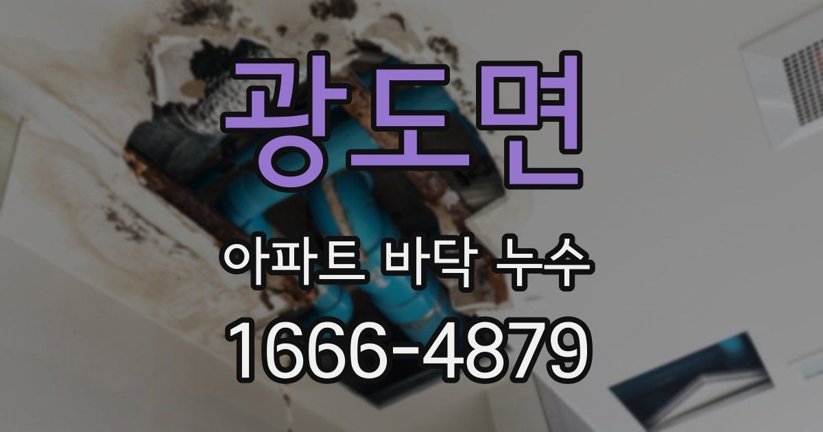 광도면 아파트 바닥 누수