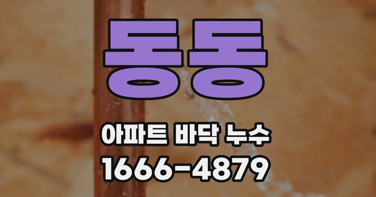 동동 아파트 바닥 누수