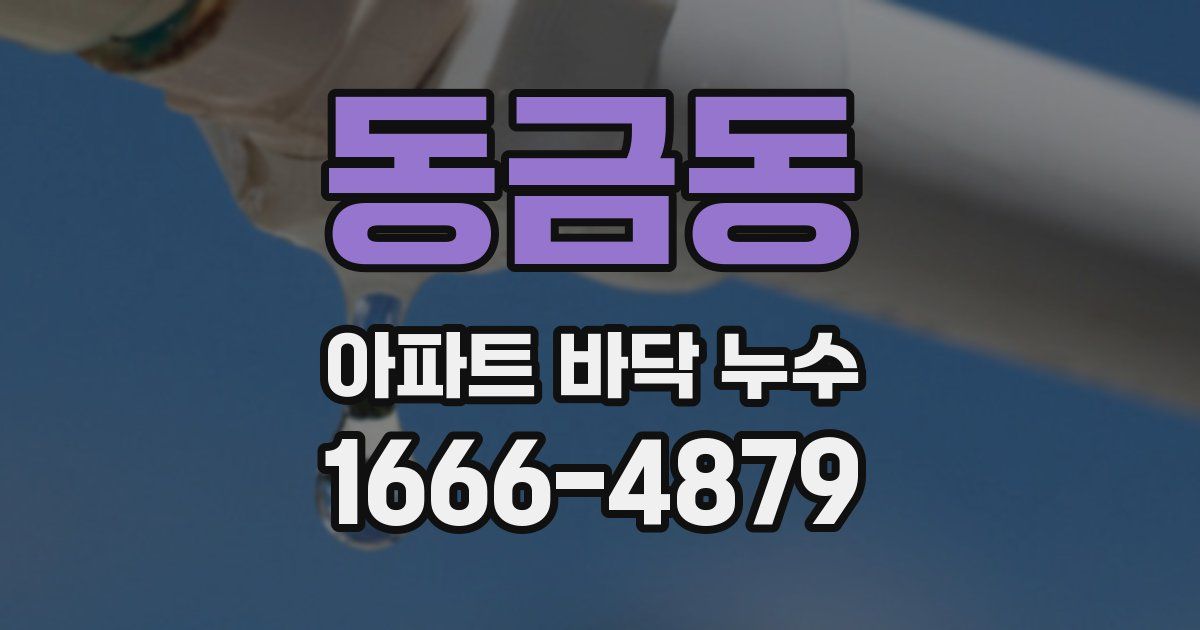 동금동 아파트 바닥 누수