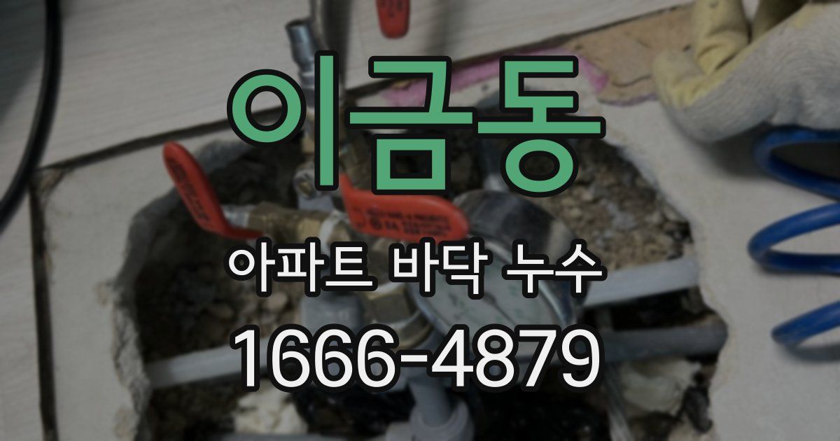 이금동 아파트 바닥 누수