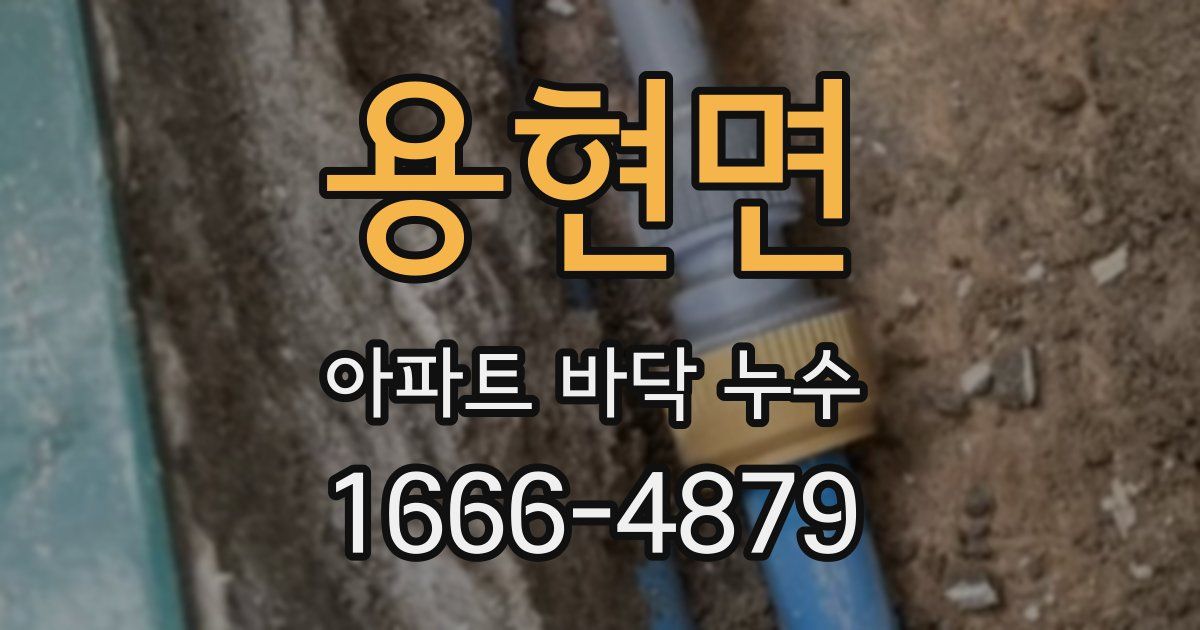 용현면 아파트 바닥 누수