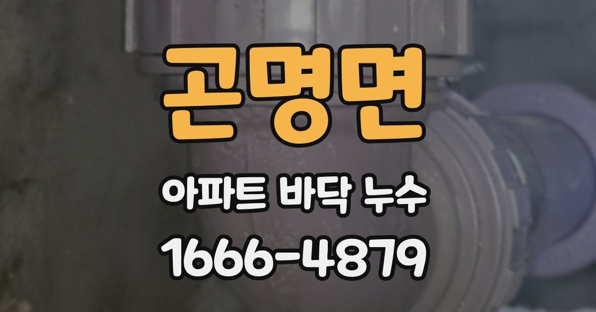 곤명면 아파트 바닥 누수