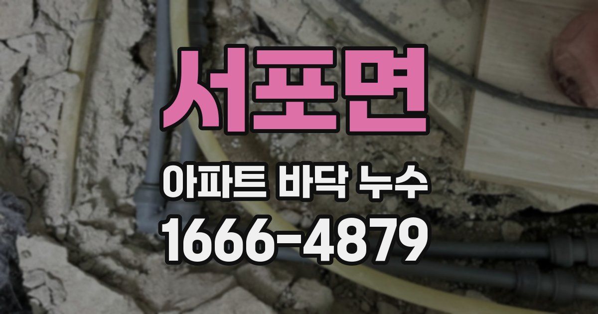 서포면 아파트 바닥 누수