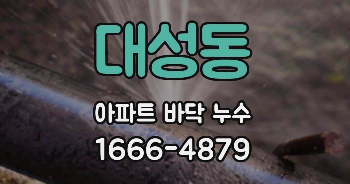 대성동 아파트 바닥 누수
