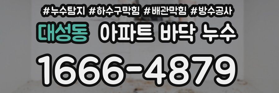 대성동 아파트 바닥 누수