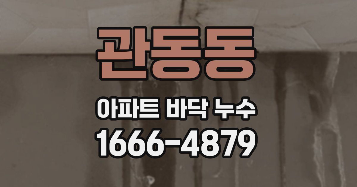 관동동 아파트 바닥 누수