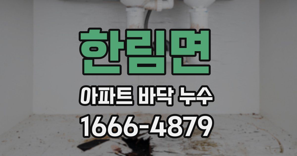한림면 아파트 바닥 누수