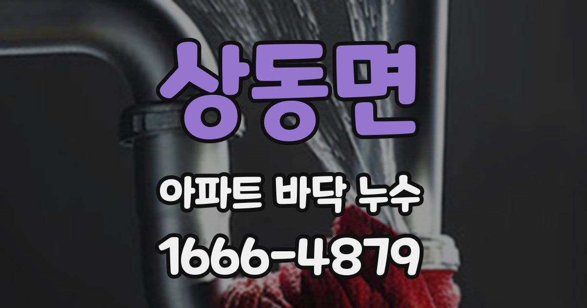 상동면 아파트 바닥 누수